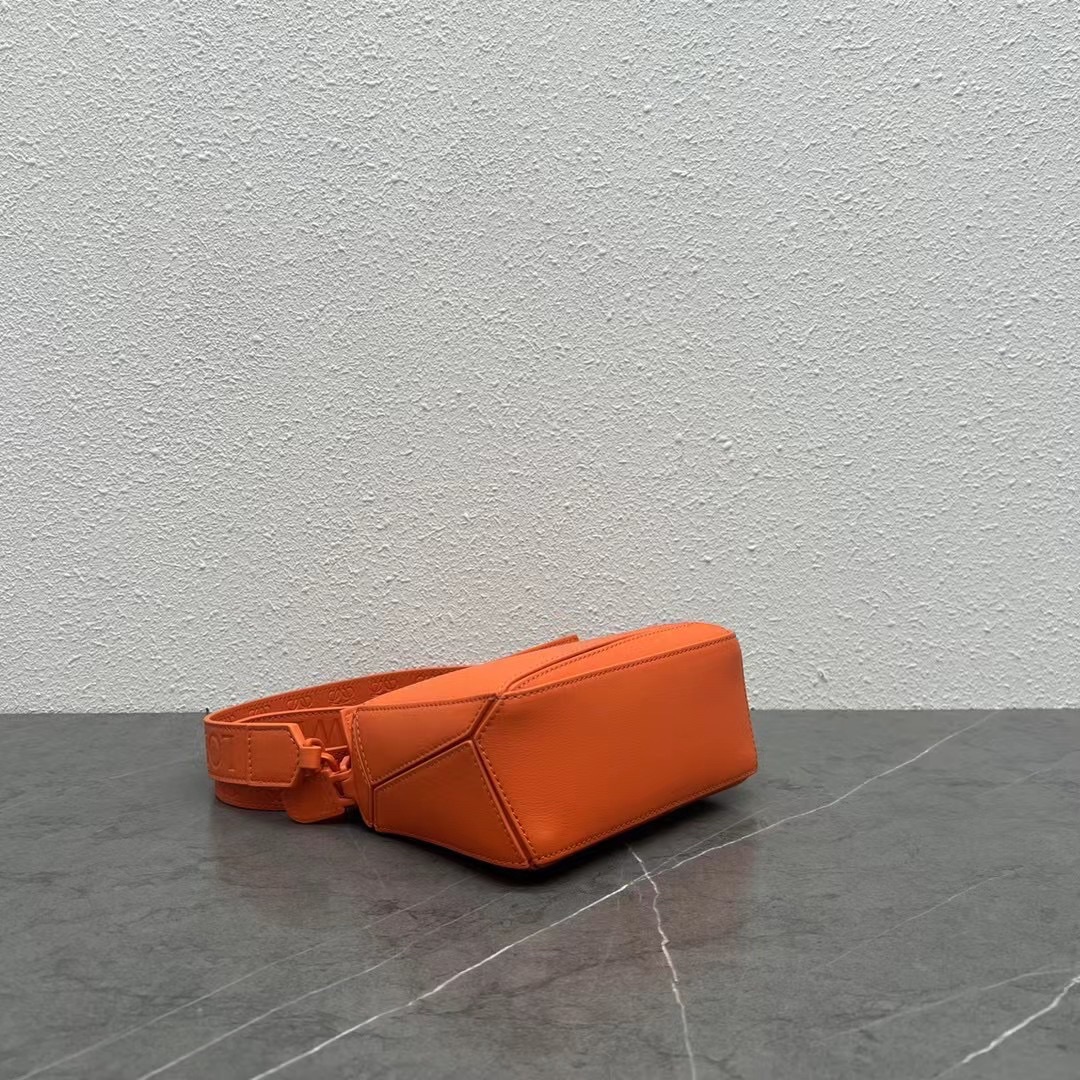 Loewe Mini Puzzle Bag in Classic Calfskin Orange